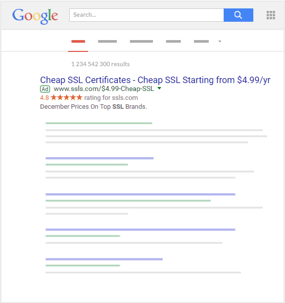 Google ads in im Suchergebnis