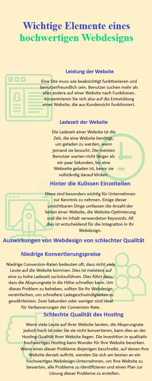 Wichtige Elemente eines hochwertigen Webdesigns