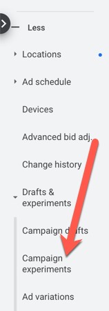 google ads campaign experiments