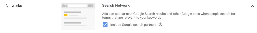 search network in google ads